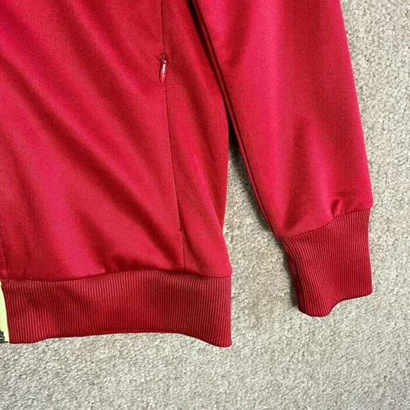 Adidas Track Jacket Youth Boys Size Large L Red Full Zip Hooded Zipped Pockets - Picture 4 of 8